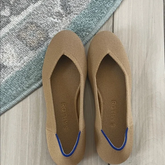 Rothy's Tan and Blue Flats - Picture 6 of 12